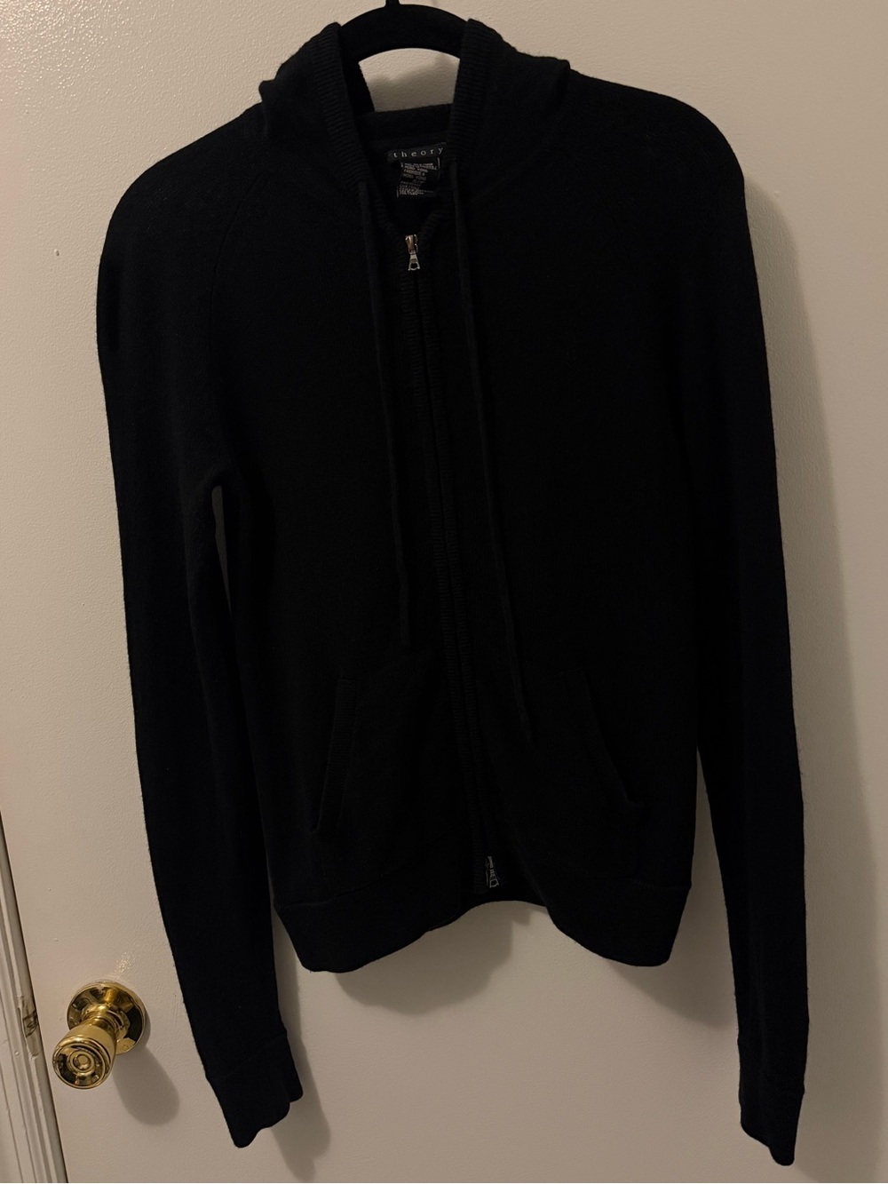 Theory Cashmere Silk Zip Up Hoodie